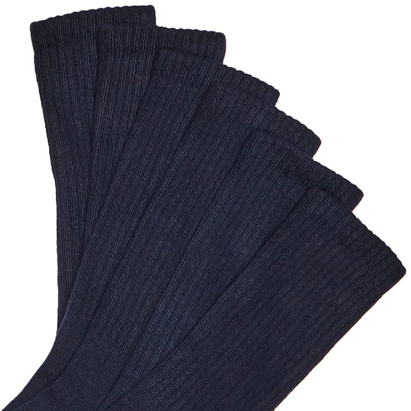 Jefferies Socks Little Boy's Seamless Half Cushion Sport Crew Socks 6 Pair Pack, Navy, Large - Image 2